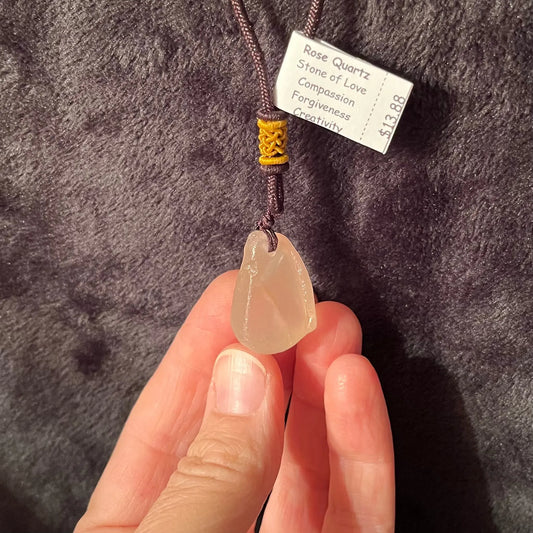 Rose Quartz Chunk Necklace WN-0227 - Shop Wholesale Crystals