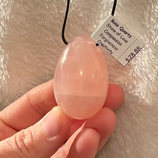 Rose Quartz Egg Necklace WN-0160 - Shop Wholesale Crystals