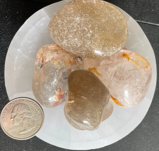 Rutile Quartz Tumbled Stone, 1 Pound Bag (Approx. 20-30 mm) WT-0125 - Shop Wholesale Crystals