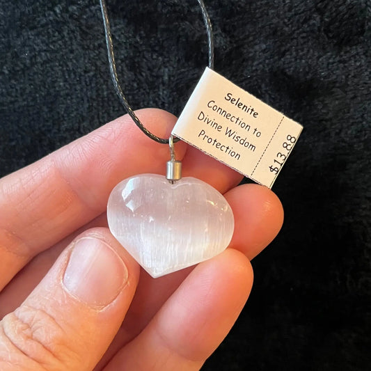 Selenite Heart Necklace WN-0084 - Shop Wholesale Crystals