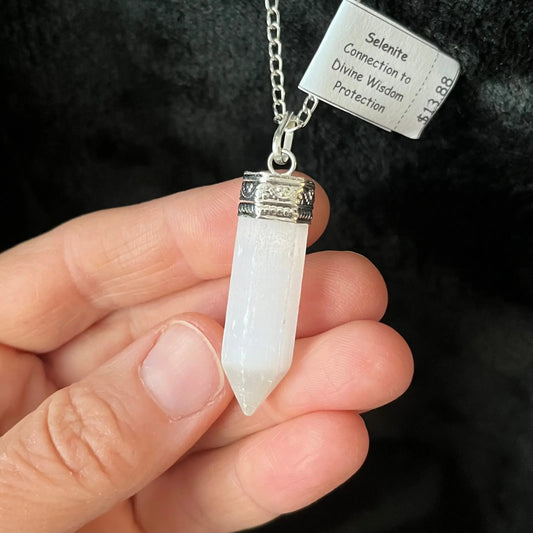 Selenite Point Necklace WN-0066 - Shop Wholesale Crystals