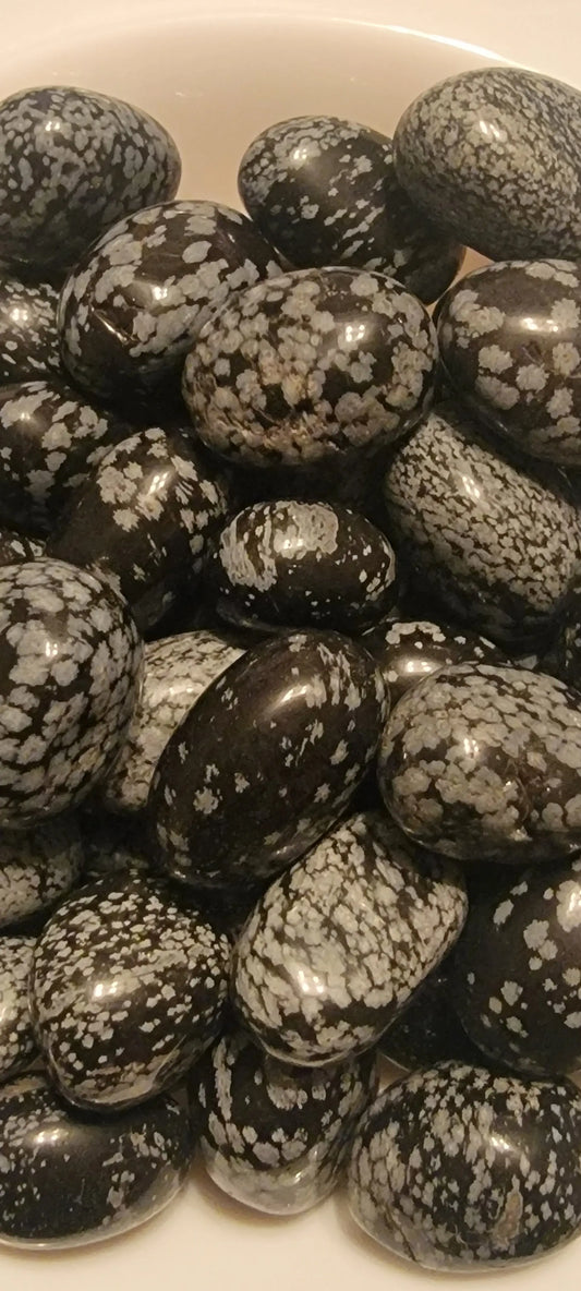 Snowflake Obsidian Tumbled Stone, 1 Pound Bag (Approx. 20-30 mm) WT-0132 - Shop Wholesale Crystals