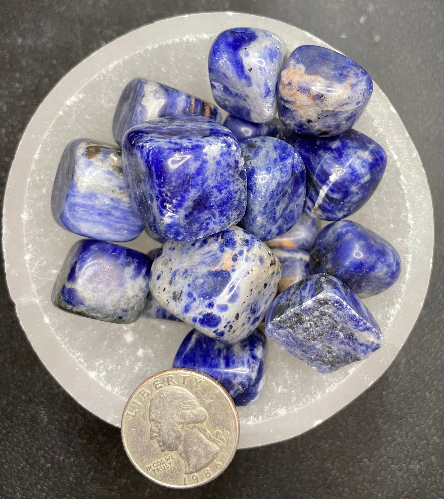 Sodalite Cube Tumbled Stone , 1 Pound Bag (Approx. 20-35 mm) WT-0133-B