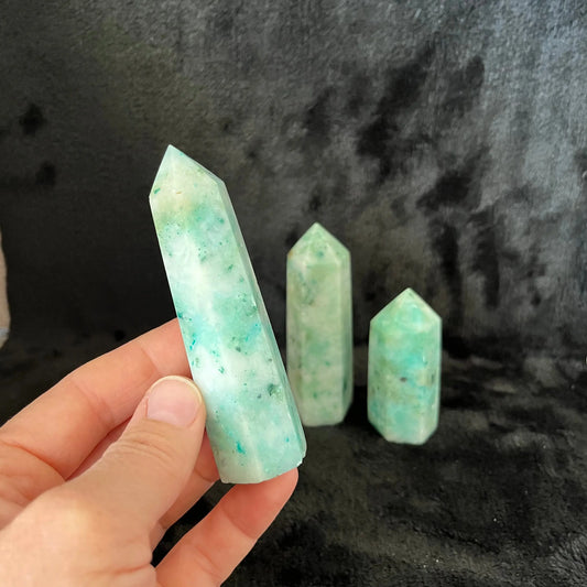 Spot Amazonite Obelisk , 1 pound, WO-0034 - Shop Wholesale Crystals