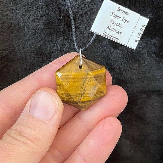 Tiger Eye Hexagon Necklace WN-0075 - Shop Wholesale Crystals