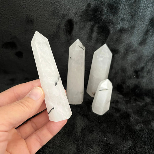 Tourmalinated Quartz Obelisk, 1 pound, WO-0045 - Shop Wholesale Crystals