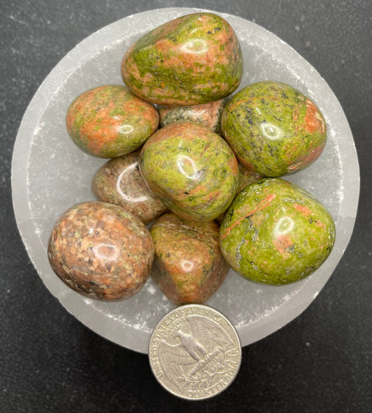 Unakite Jasper Tumbled Stone, 1 Pound Bag (Approx. 20-25 mm) WT-0146