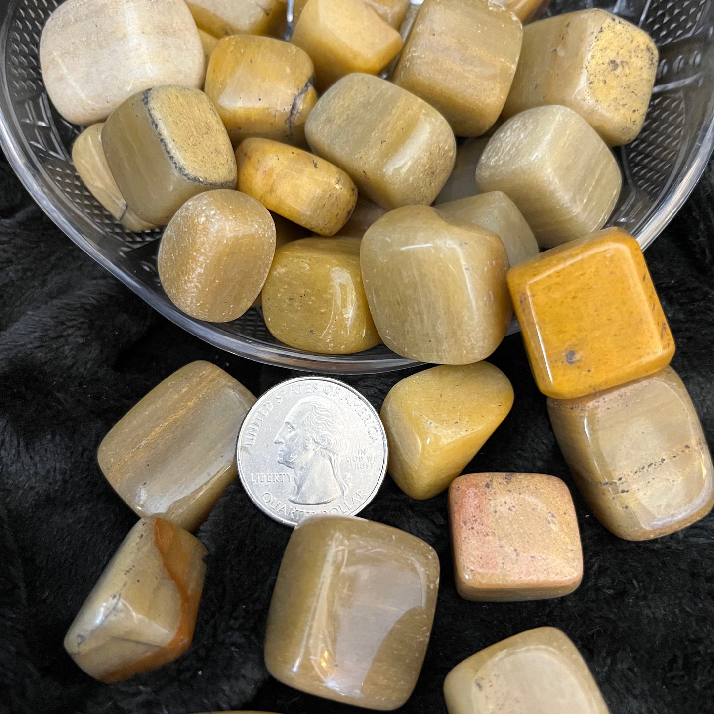 Yellow Aventurine Tumbled Stone Cubes, 1 Pound Bag WT-0149