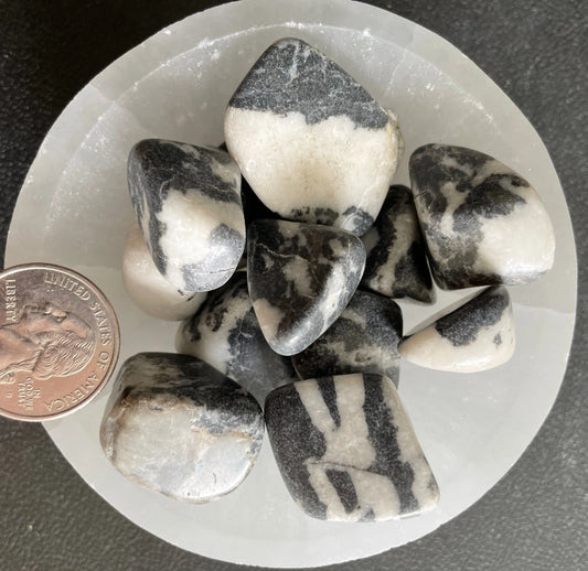 Zebra Quartz Tumbled Stone, 1 Pound Bag (Approx. 20-30 mm) WT-0153 - Shop Wholesale Crystals