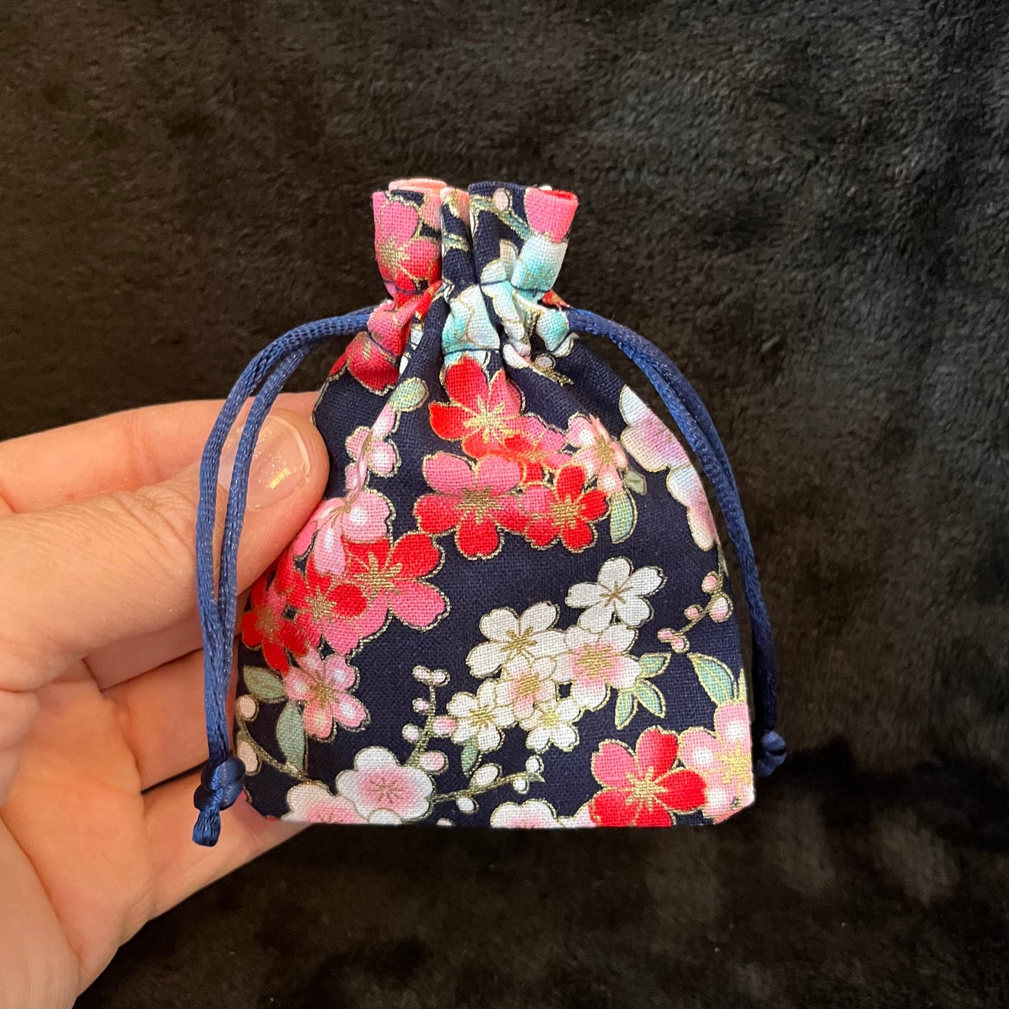 Floral Fabric Drawstring Bag (Approx. 3”X4") BAG-0174