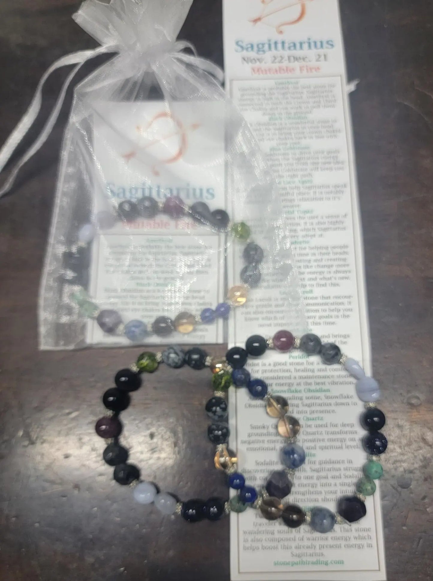 Sagittarius Zodiac Gemstone Bracelet BRC-0066 Handmade Shop Wholesale Crystals