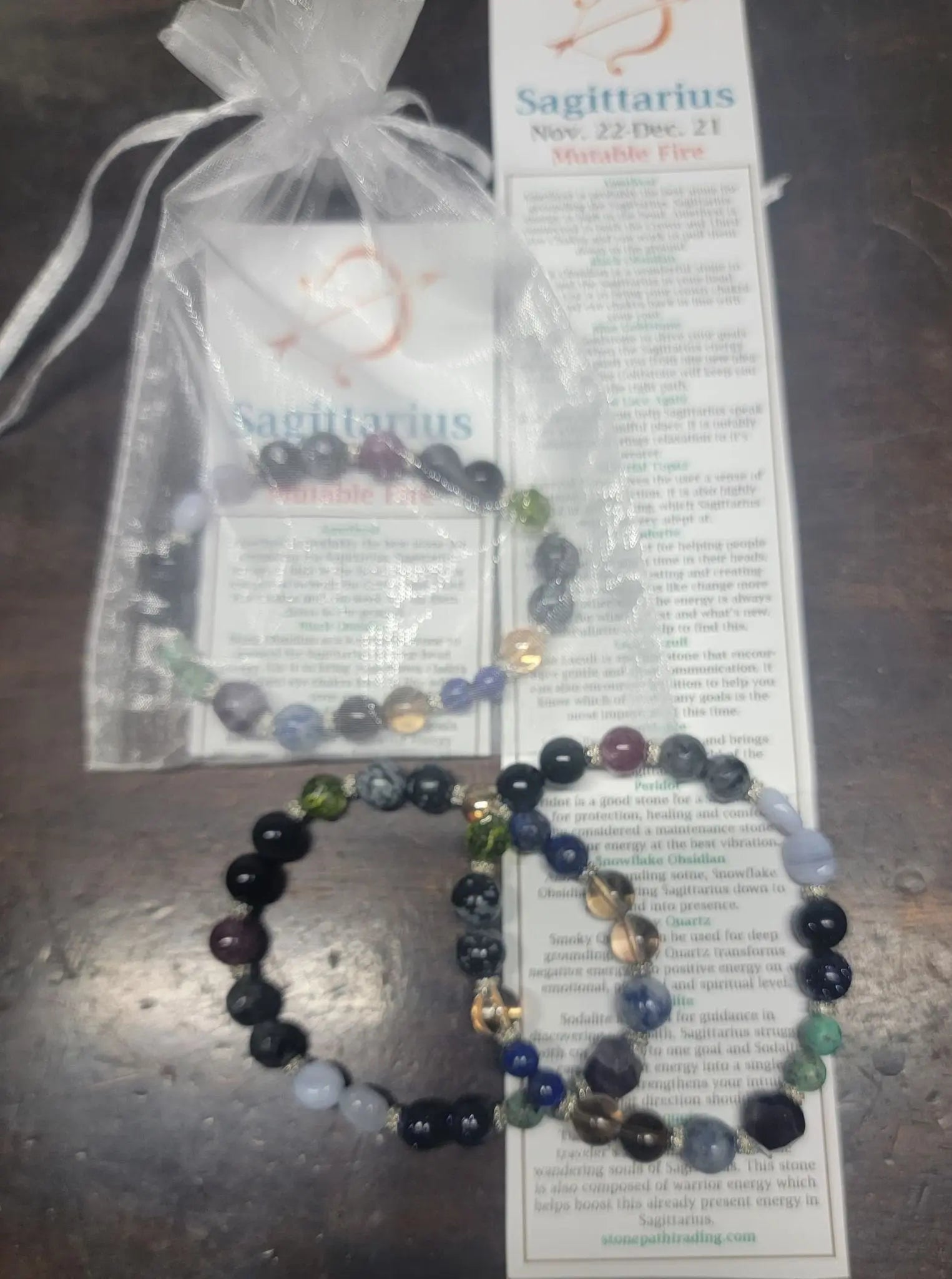 Sagittarius Zodiac Gemstone Bracelet BRC-0066 Handmade Shop Wholesale Crystals