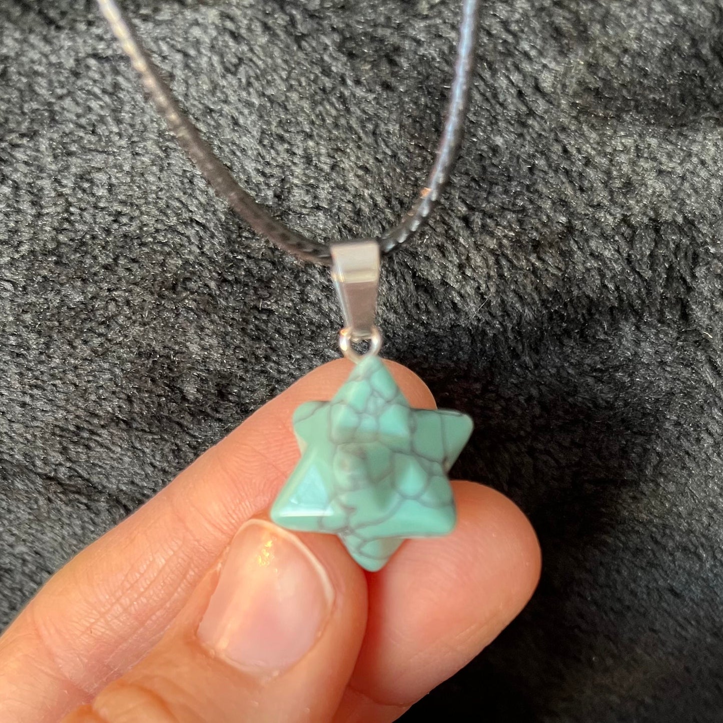 Blue Howlite Merkaba Necklace NCK-2749