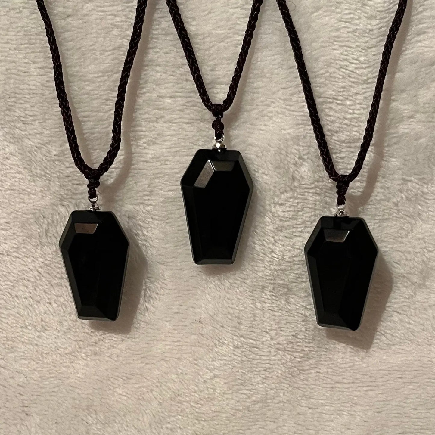 Black Obsidian Coffin Necklace 1133 Shop Wholesale Crystals