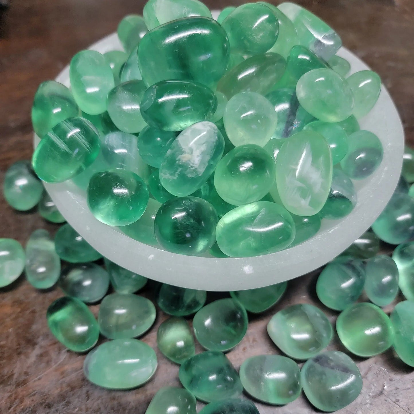 Green Fluorite Tumbled Stone, (Approx. 3/4" - 1 1/8")  Crown Chakra 1454 Shop Wholesale Crystals