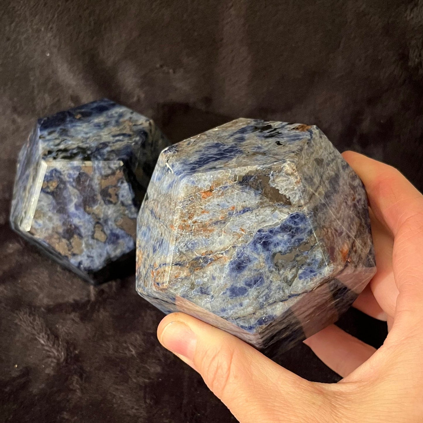 Sodalite Dodecahedron, Very Large (Approx. 90mm) F-0063