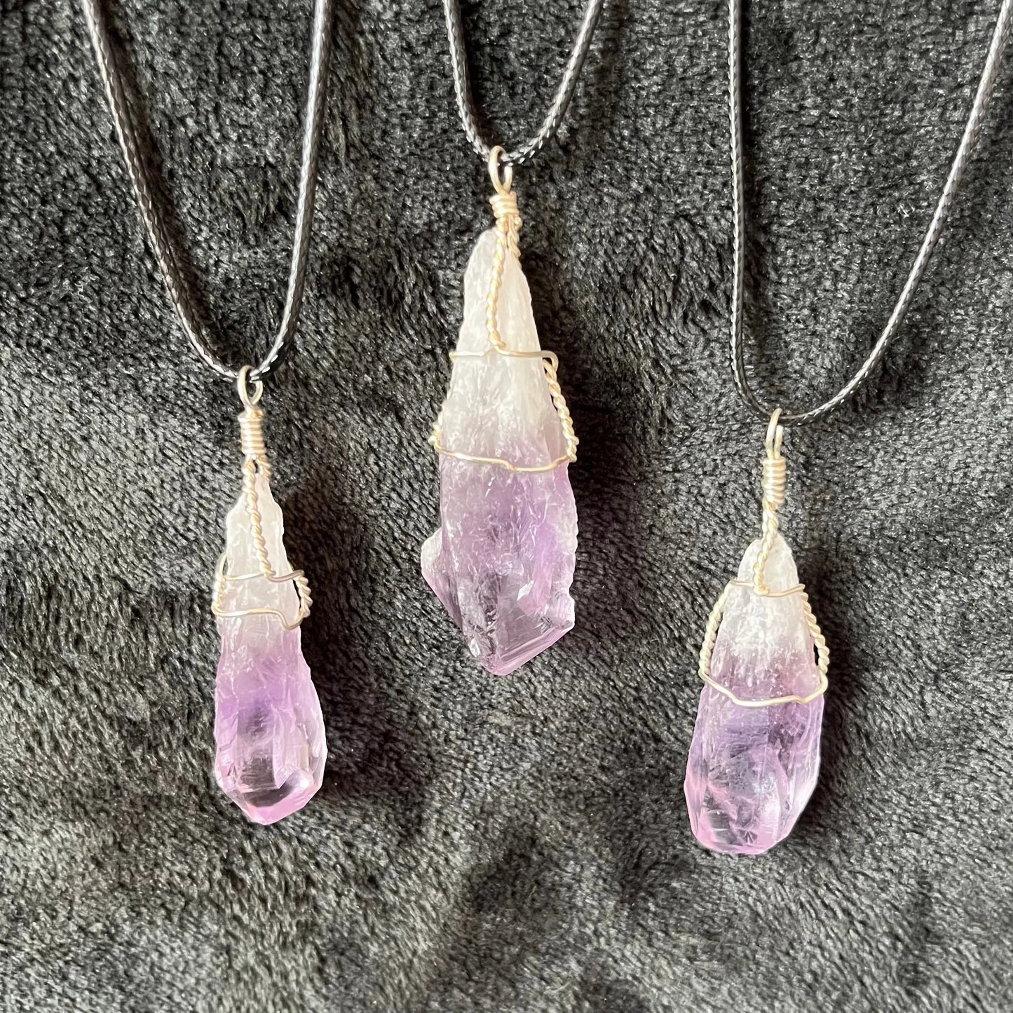 Amethyst Dragon’s Tooth Crystal Wire Wrapped Necklace NCK-2811 Shop Wholesale Crystals
