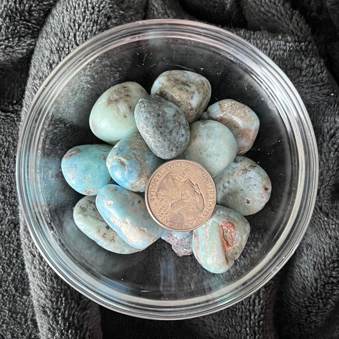 Larimar Tumbled Stone (Approx 3/4”-1”) 0744