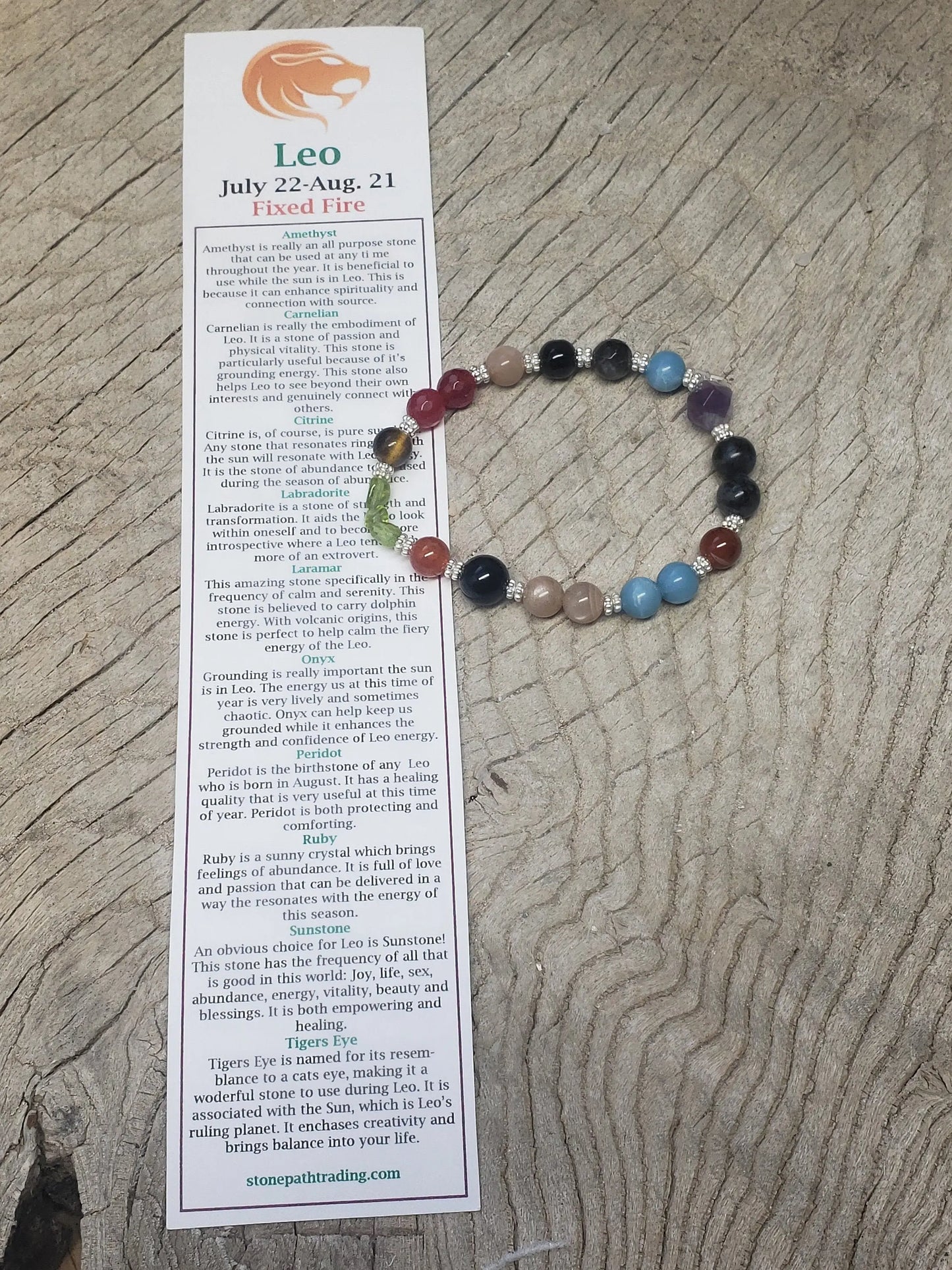 Leo Zodiac Bracelet, Handmade BRC-0007 Shop Wholesale Crystals
