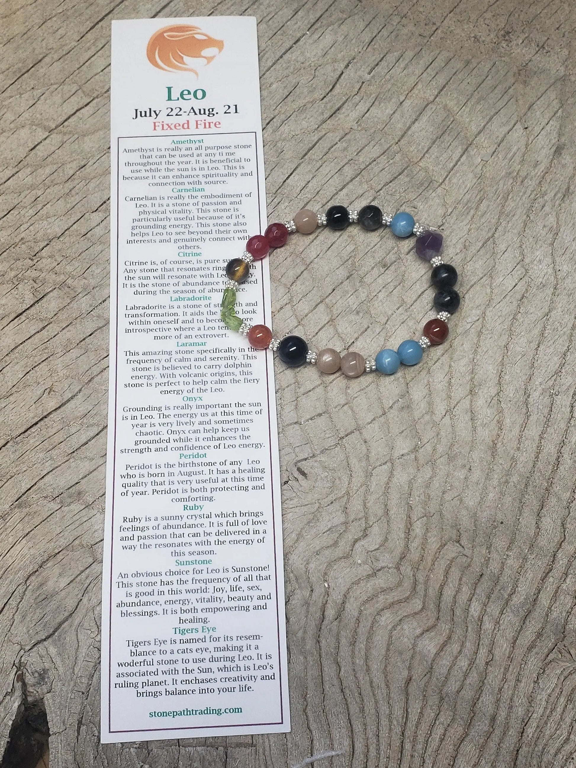 Leo Zodiac Bracelet, Handmade BRC-0007 Shop Wholesale Crystals