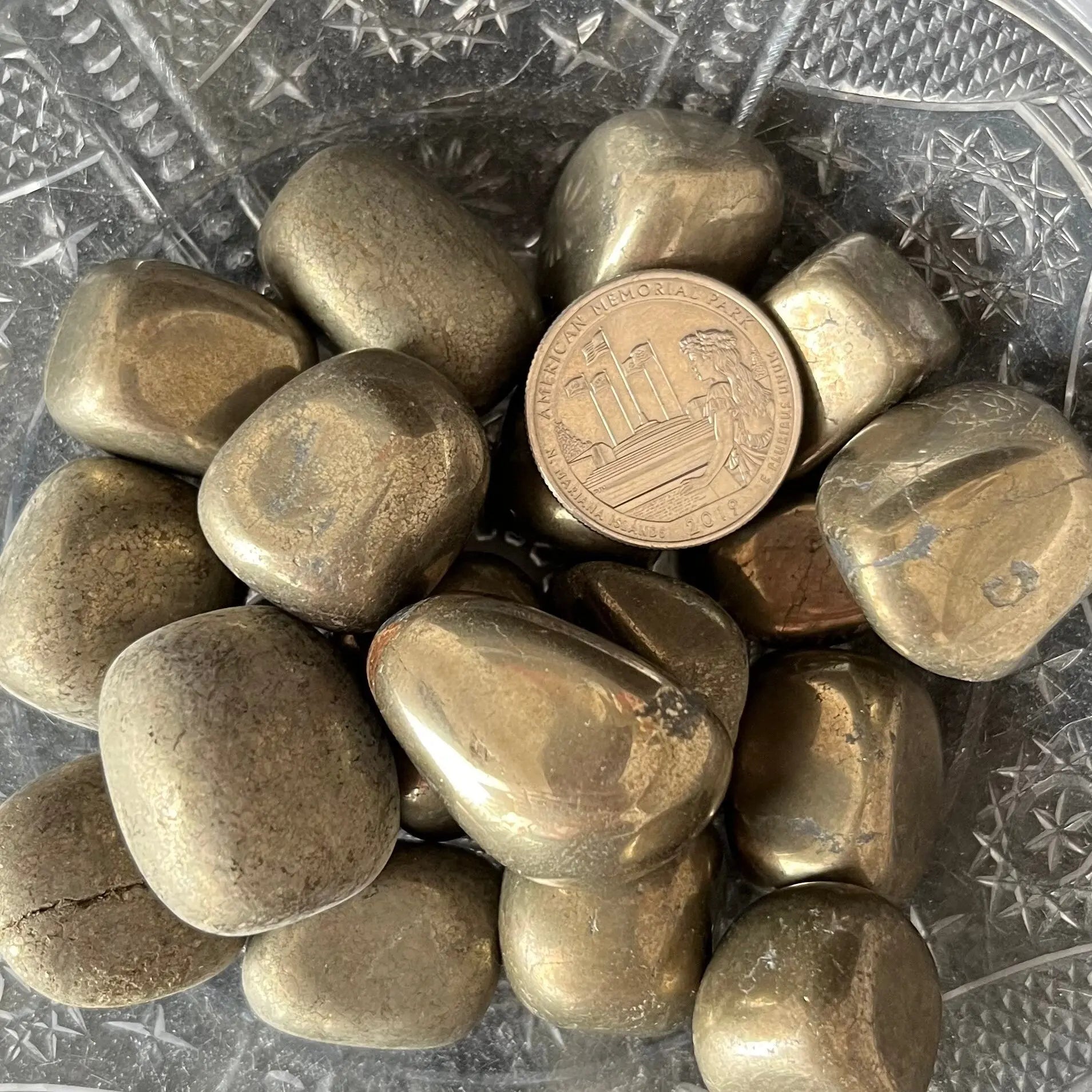 Pyrite Tumbled Stone (Approx. 3/4” - 1”) BIN-1500 Shop Wholesale Crystals