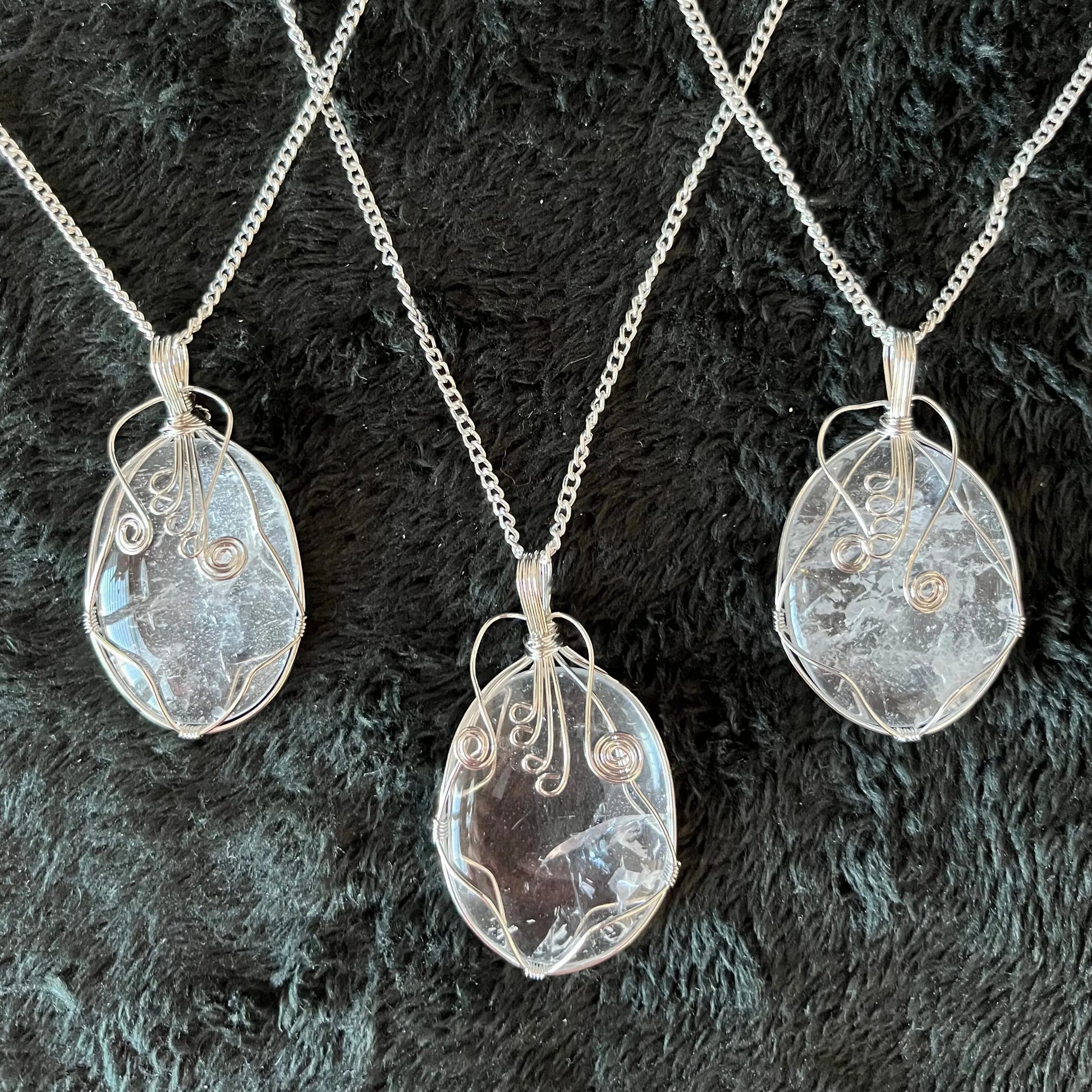Clear Quartz Fancy Wire Wrapped Necklace NCK-2889 Shop Wholesale Crystals