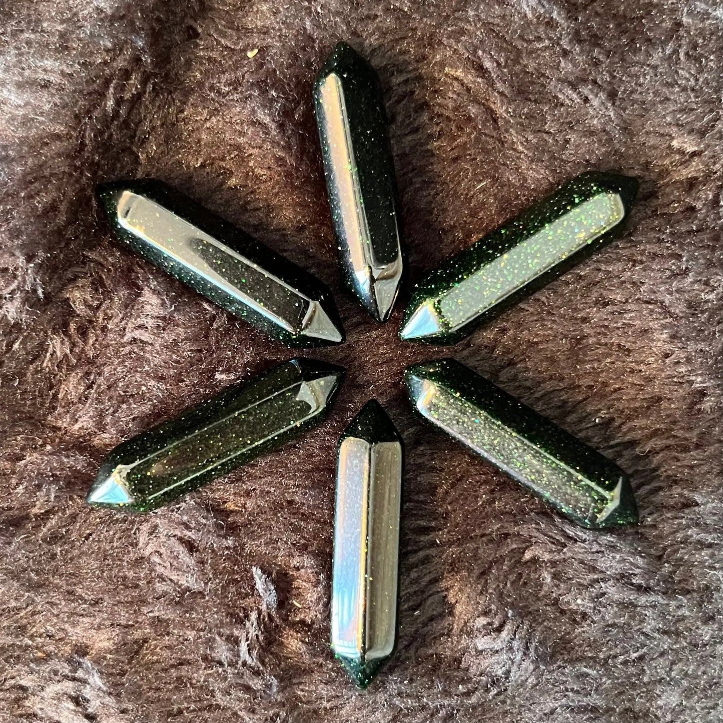 Green Goldstone Double Terminated Crystal Point (Approx. 1 1/4”) T-0083 Shop Wholesale Crystals