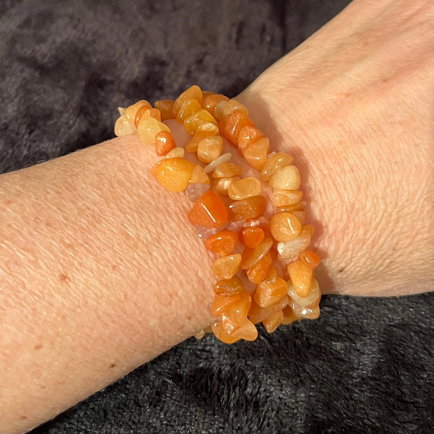 Orange Aventurine Chip Bracelet BRC-0041 Shop Wholesale Crystals