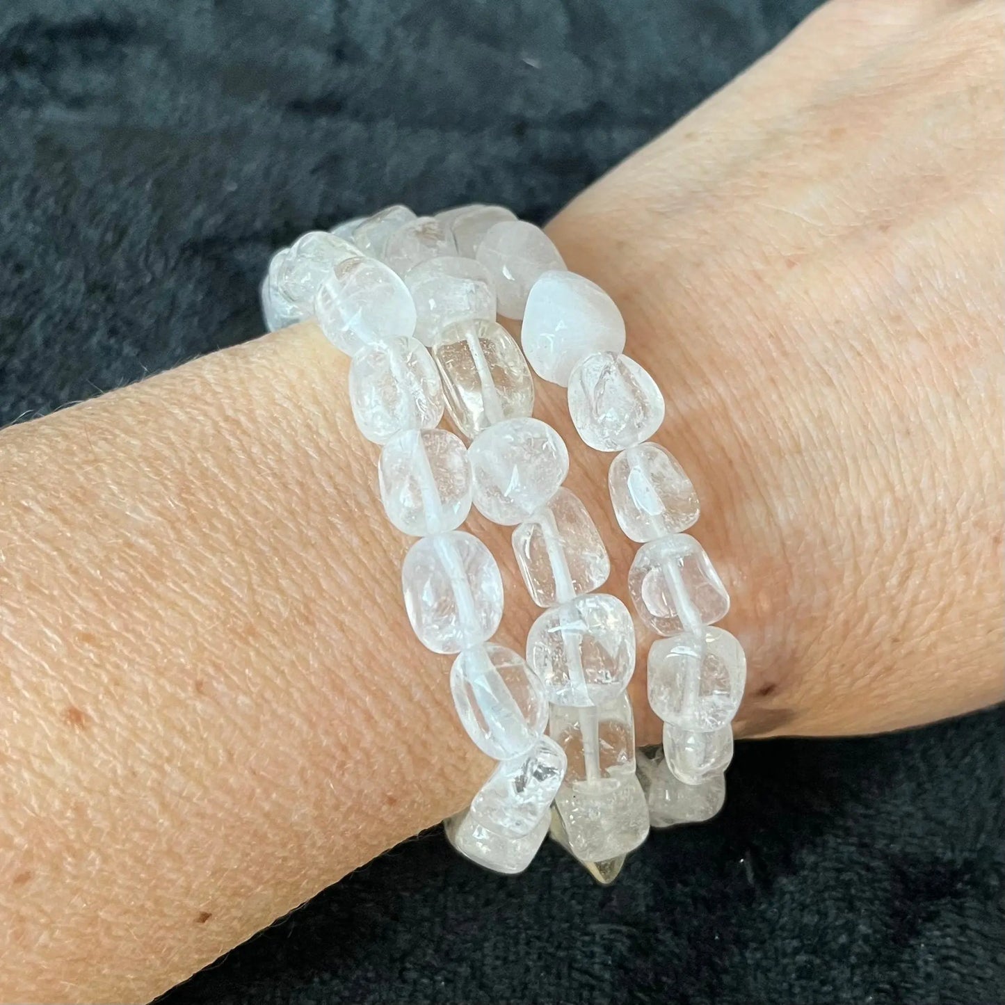 Clear Quartz Chunky Pebble Bracelet BRC-0057 Shop Wholesale Crystals