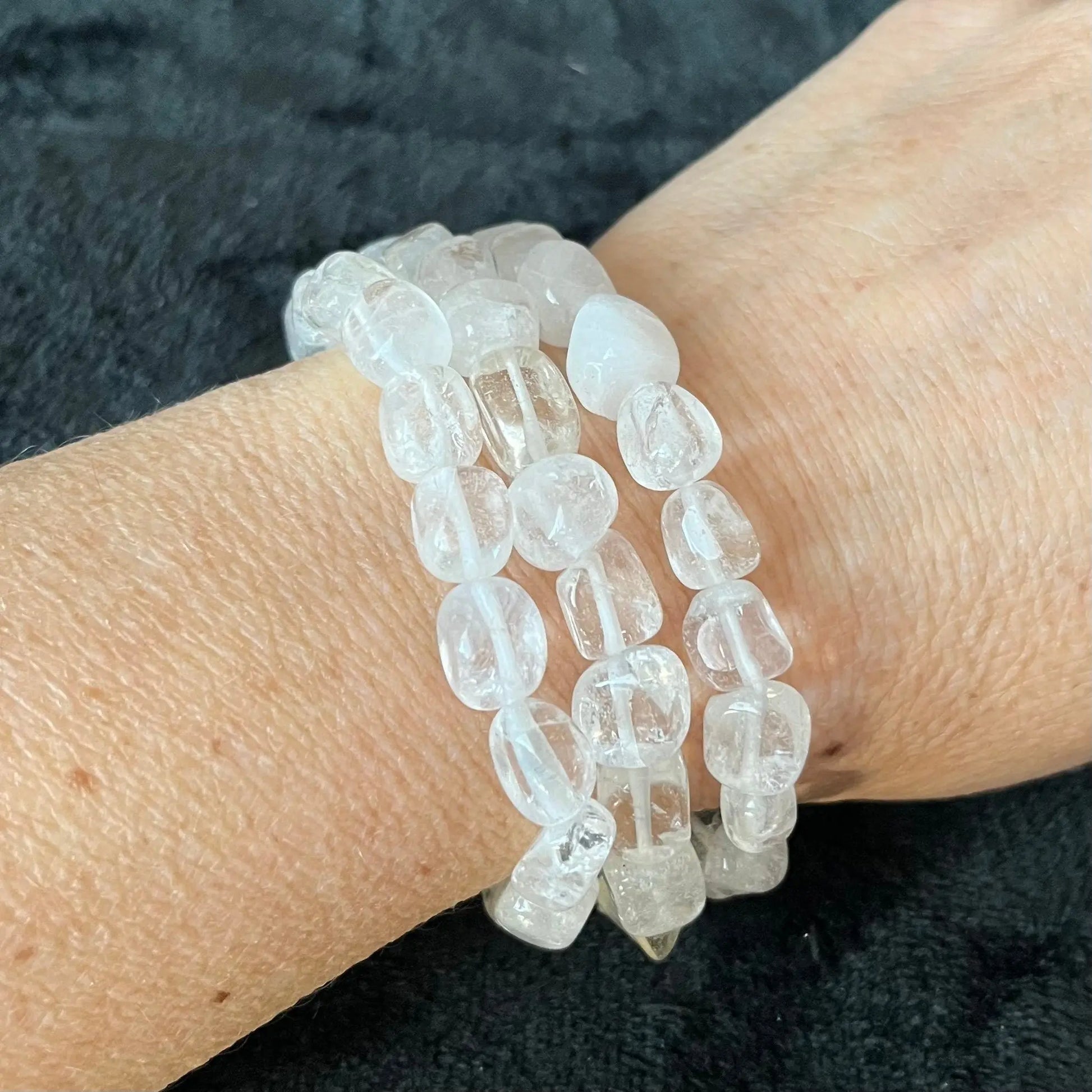 Clear Quartz Chunky Pebble Bracelet BRC-0057 Shop Wholesale Crystals