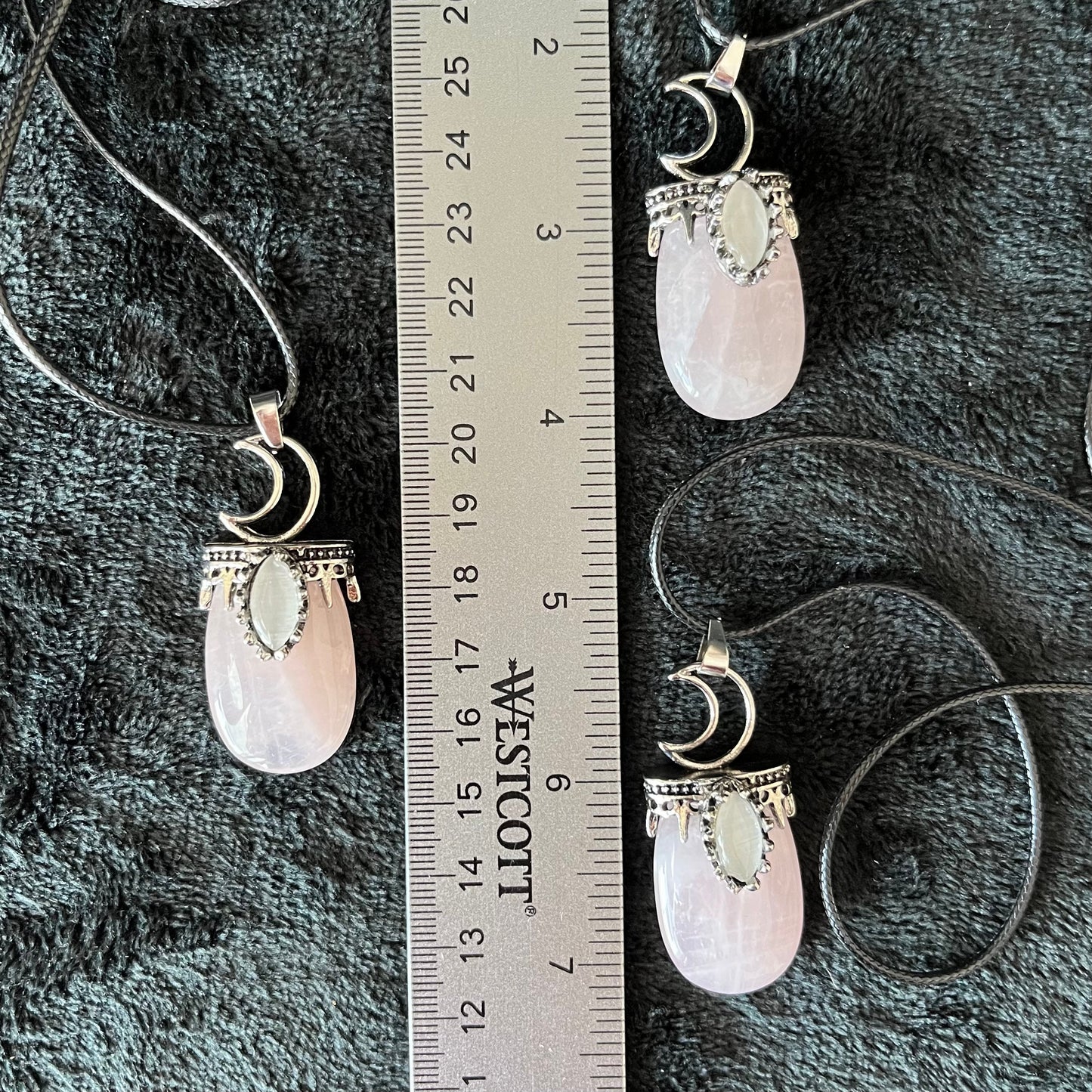 Rose Quartz Fancy Moon Necklace NCK-2947