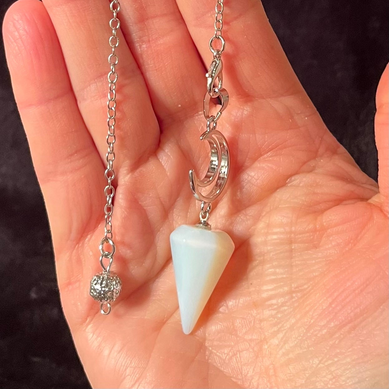 Opalite Moon Pendulum PND-0009