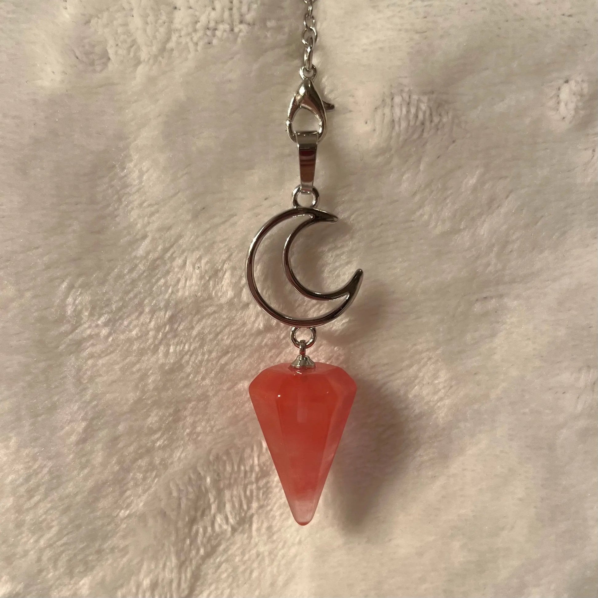 Cherry Quartz Moon Pendulum PND-0004 Shop Wholesale Crystals