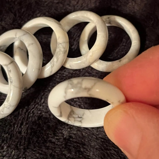 White Howlite Ring Size 8  RNG-0079 Shop Wholesale Crystals