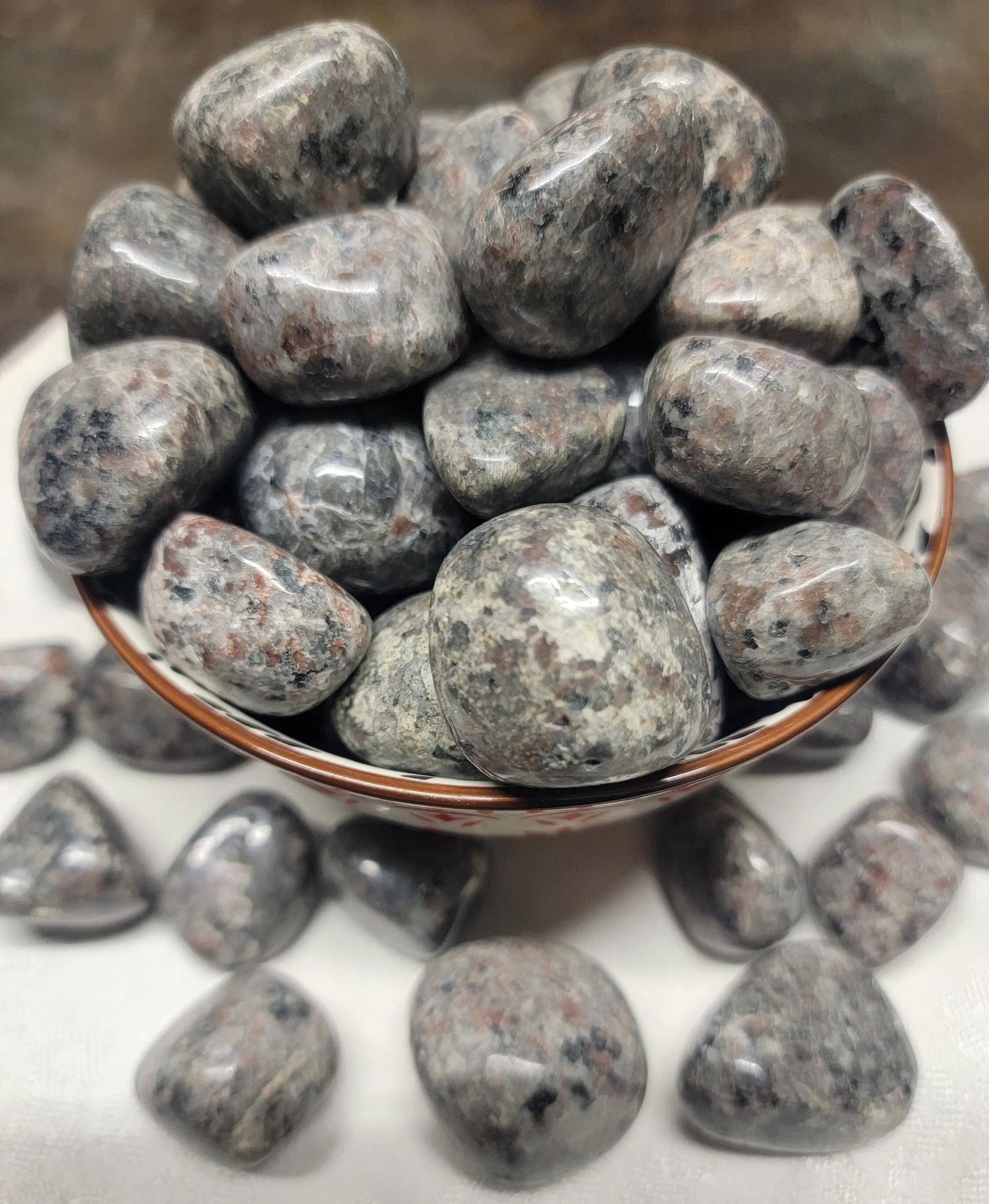 Yooperlite (Fireworks Stone) Tumbled Stone 1 pound bag (Approx. 1" - 1 1/2" ea.) Wholesale WT-0148 Shop Wholesale Crystals