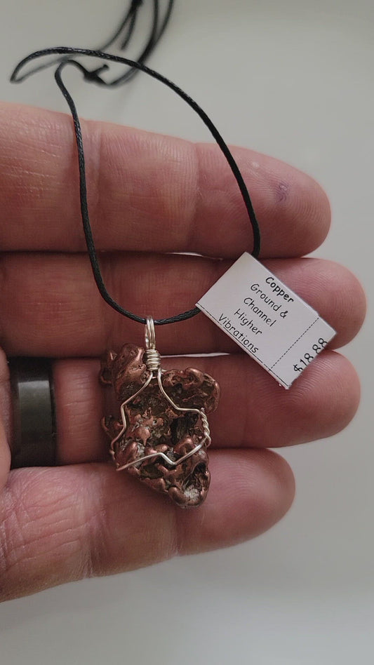 Copper Nugget Necklace, Hand Made, Wire Wrapped Necklace WN-0002