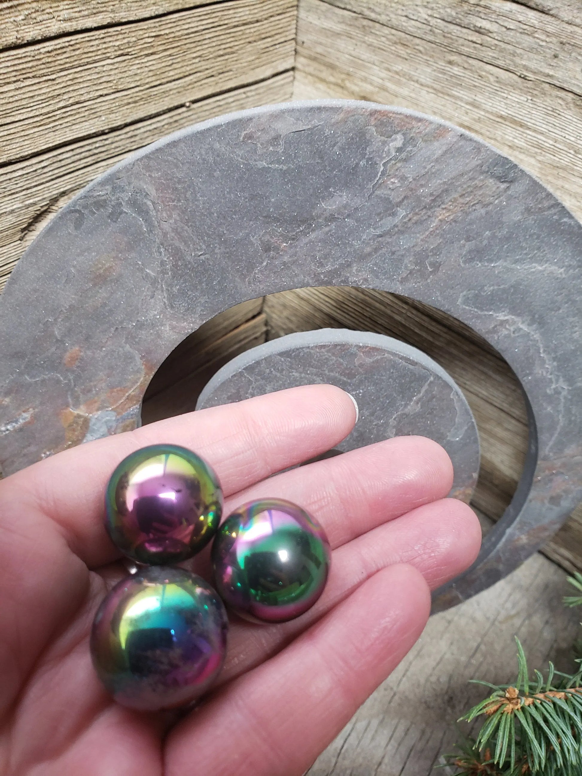 Rainbow Aura Quartz Sphere (Approx 3/4" - 1") BIN-0632 Shop Wholesale Crystals