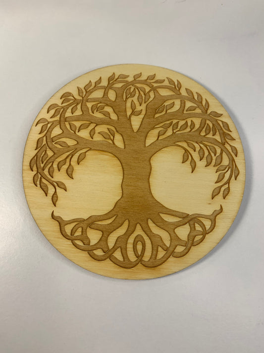 Tree Of Life Etched Wooden Grid 4”, Grid Making, Beautiful BIN-0003