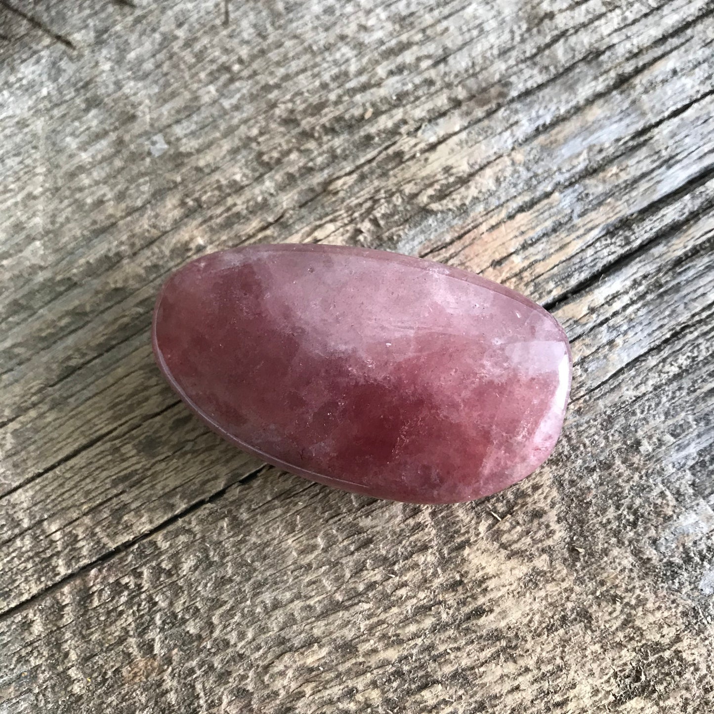 Strawberry Quartz Palm Stone, (Approx 2 1/2") Stone to Amplify Love, Generosity, Crystal Grid or Craft Supply 0234