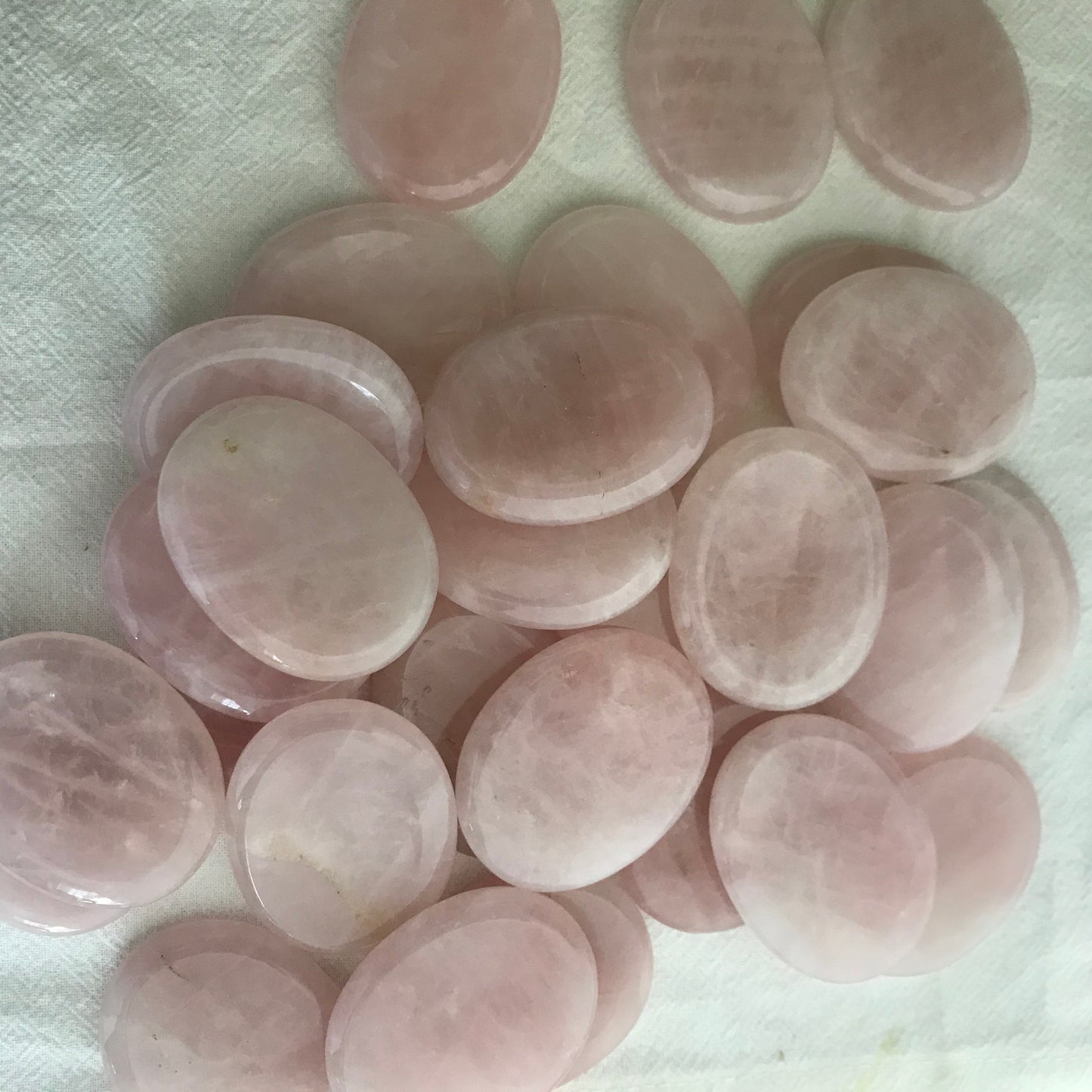 Rose Quartz Worry Stone (Approx. 1 3/8" x 1 3/4")  Polished Stone for the Heart Chakra, for Wire Wrapping or Crystal Grid Supply 1406