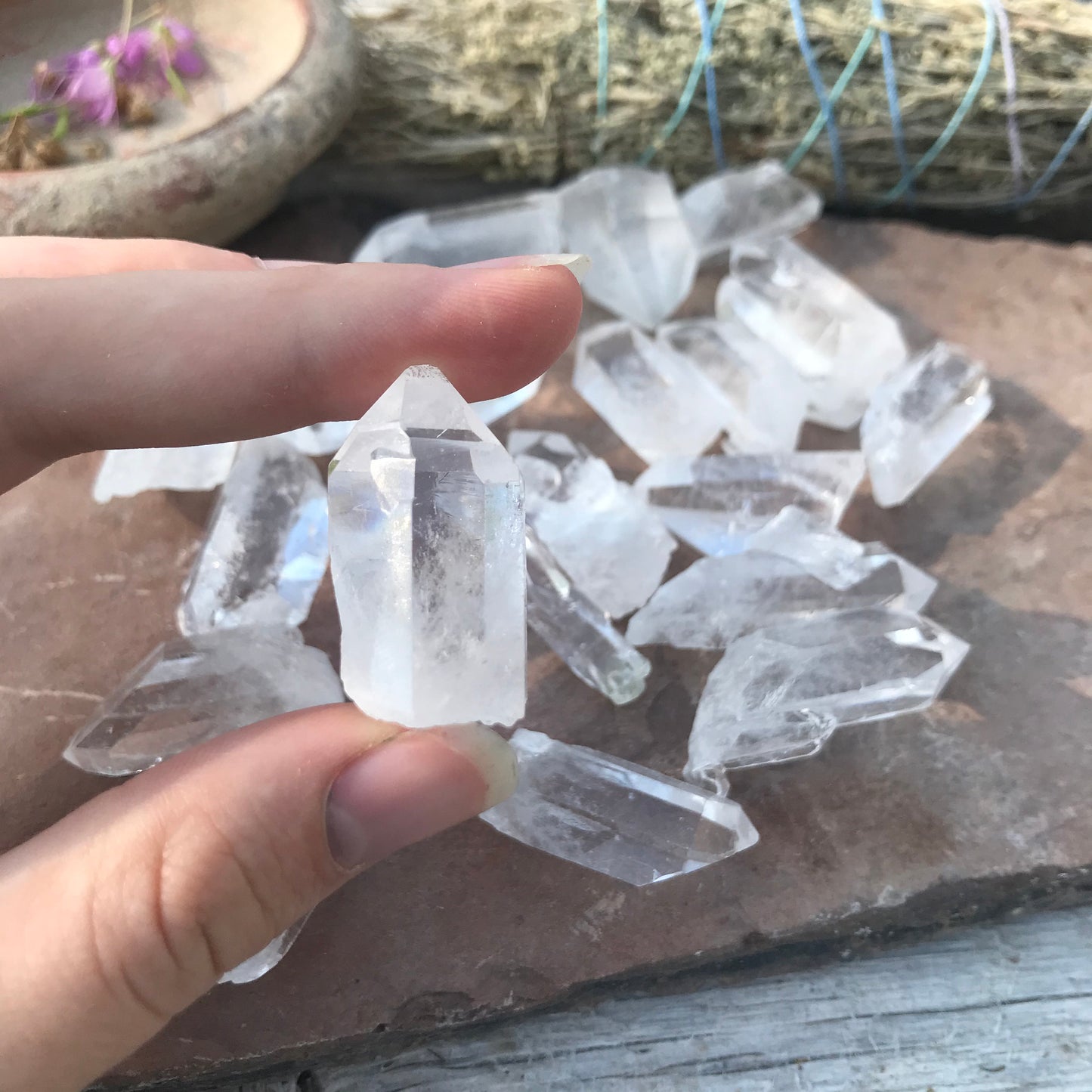 Natural Clear Quartz Crystal, ( 1 1/8" to 1 3/4" long) One Crystal, Metaphysical Quartz Rough 0489