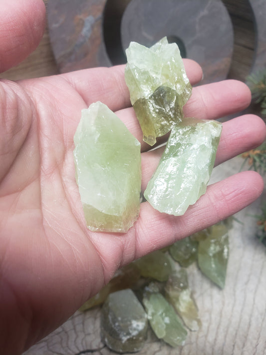 Green Calcite, One stone (Approx 3/4 " - 1 1/4"), Rough Green Healing Crystal, Energy Cleanser, Heart Chakra 1259