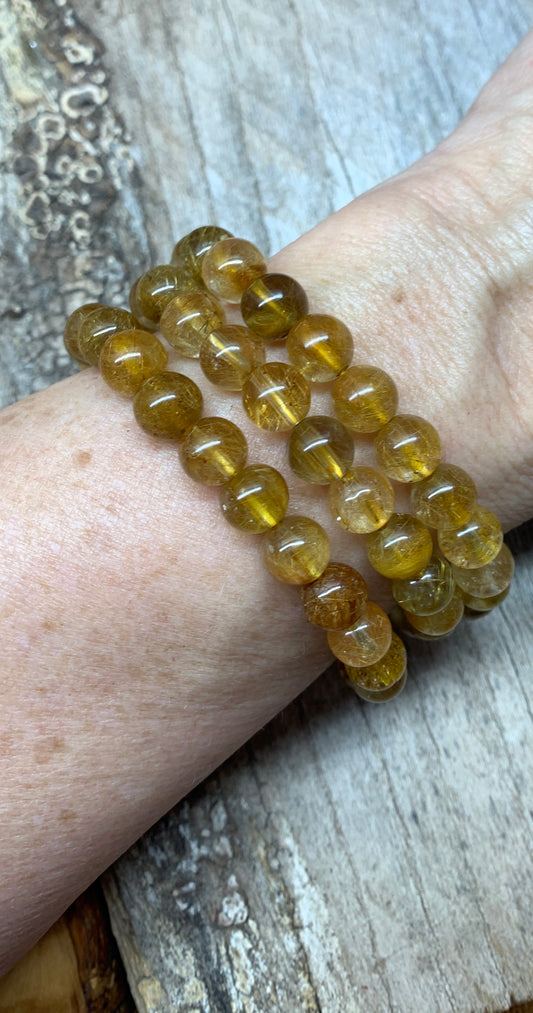 Golden Rulilated Quartz Bracelet BRC-0087