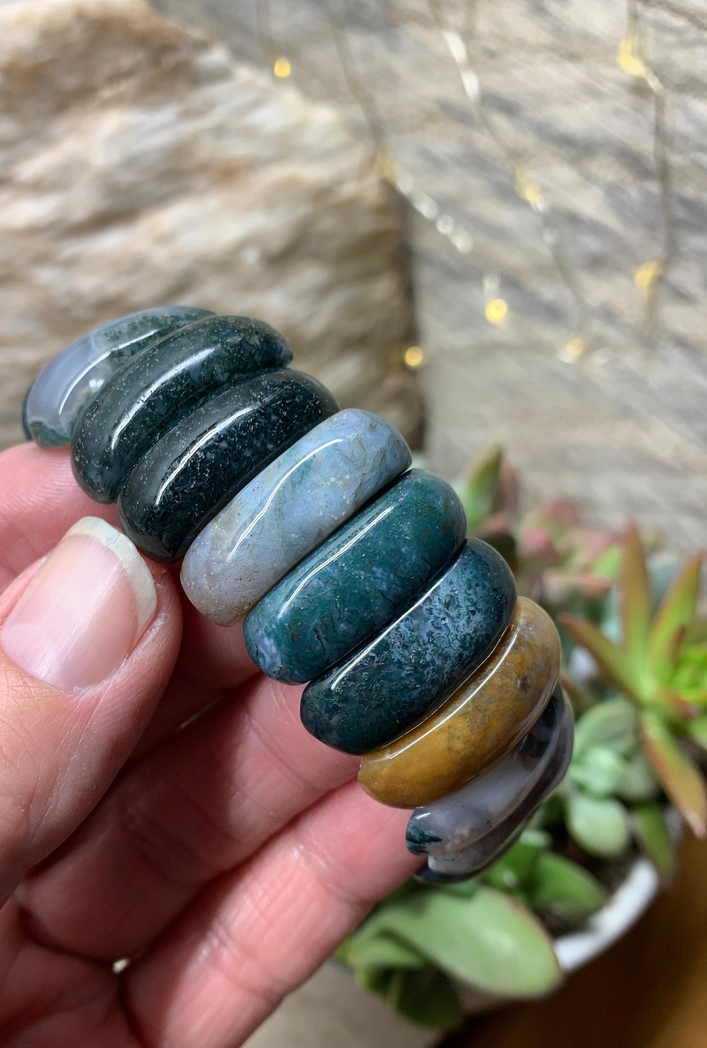 Moss Agate Bracelet BRC-0079