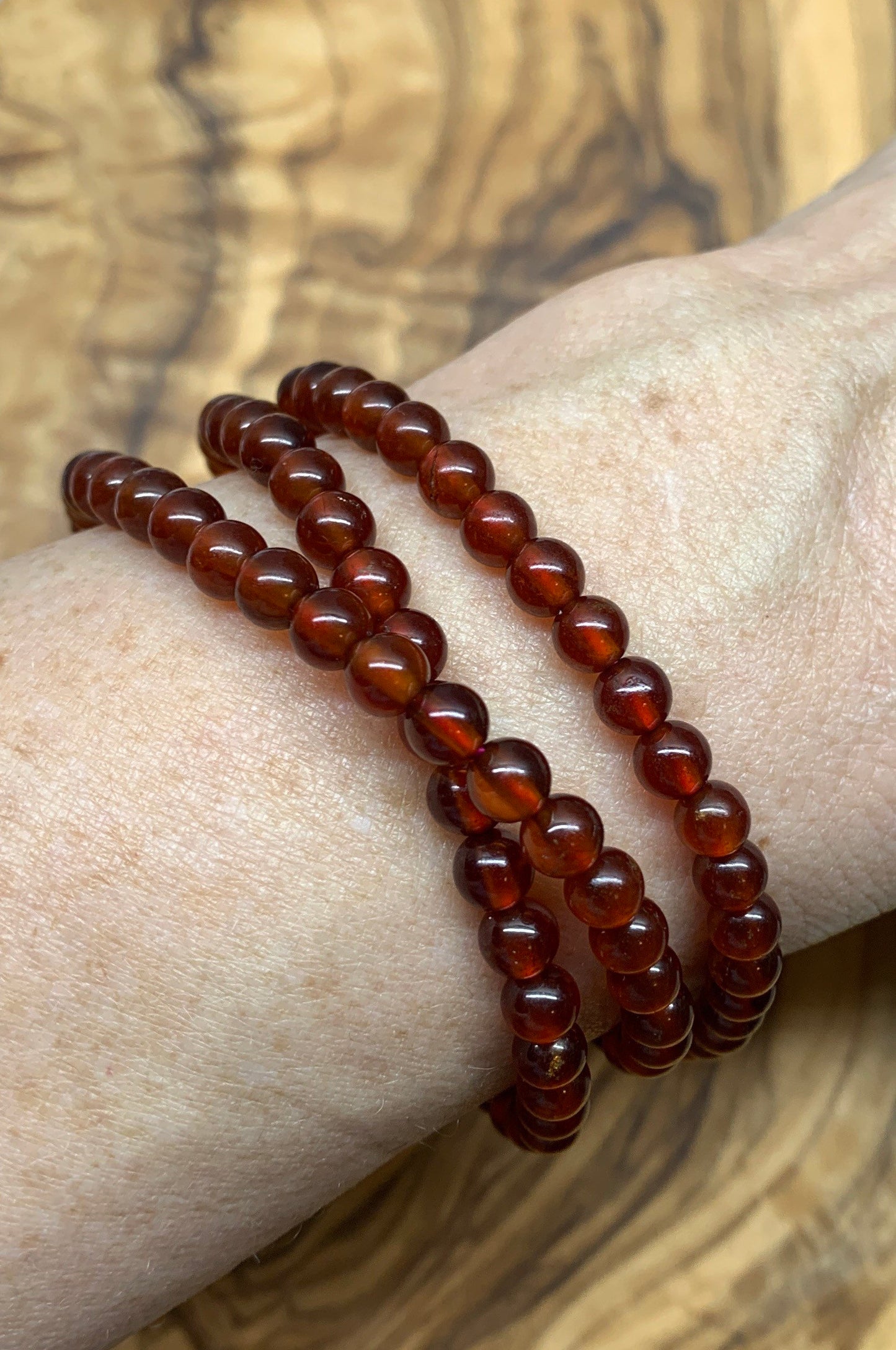 Orange Garnet Wrap Bracelet BRC-0069