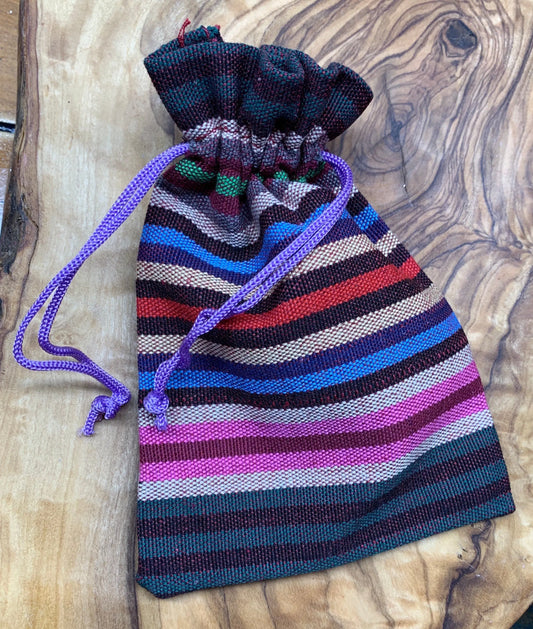 Purple String BoHo Burlap Drawstring Bag, DIY, Beautiful, Crystal Collecting (Approx. 5.5" x 3.9") BAG-0020 - Shop Wholesale Crystals