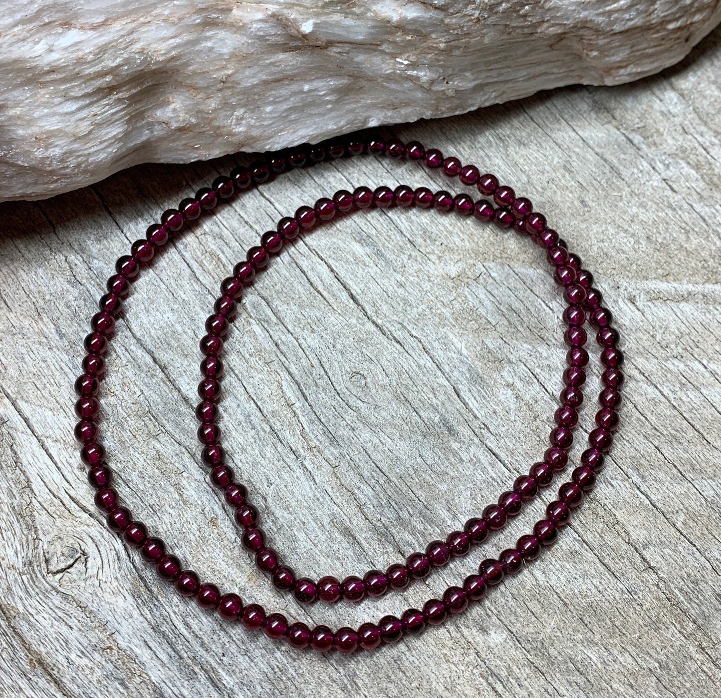 Garnet Wrap Bracelet 4mm Beads                          BRC-0080