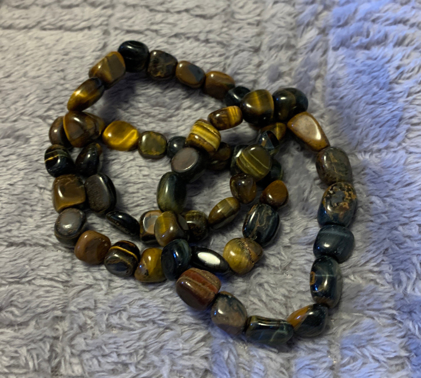 Tigers Eye Chunky Pebble Bracelet. BRC-0094