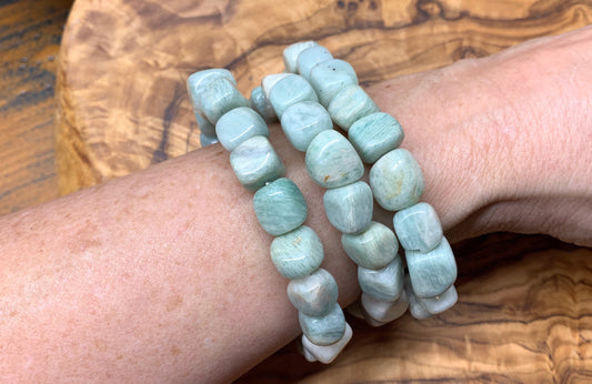 Amazonite Chunky Pebble Bracelet. BRC-0093