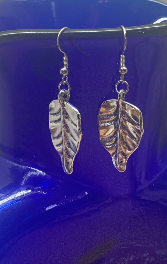 Silver Leaf Earrings  EAR-0009